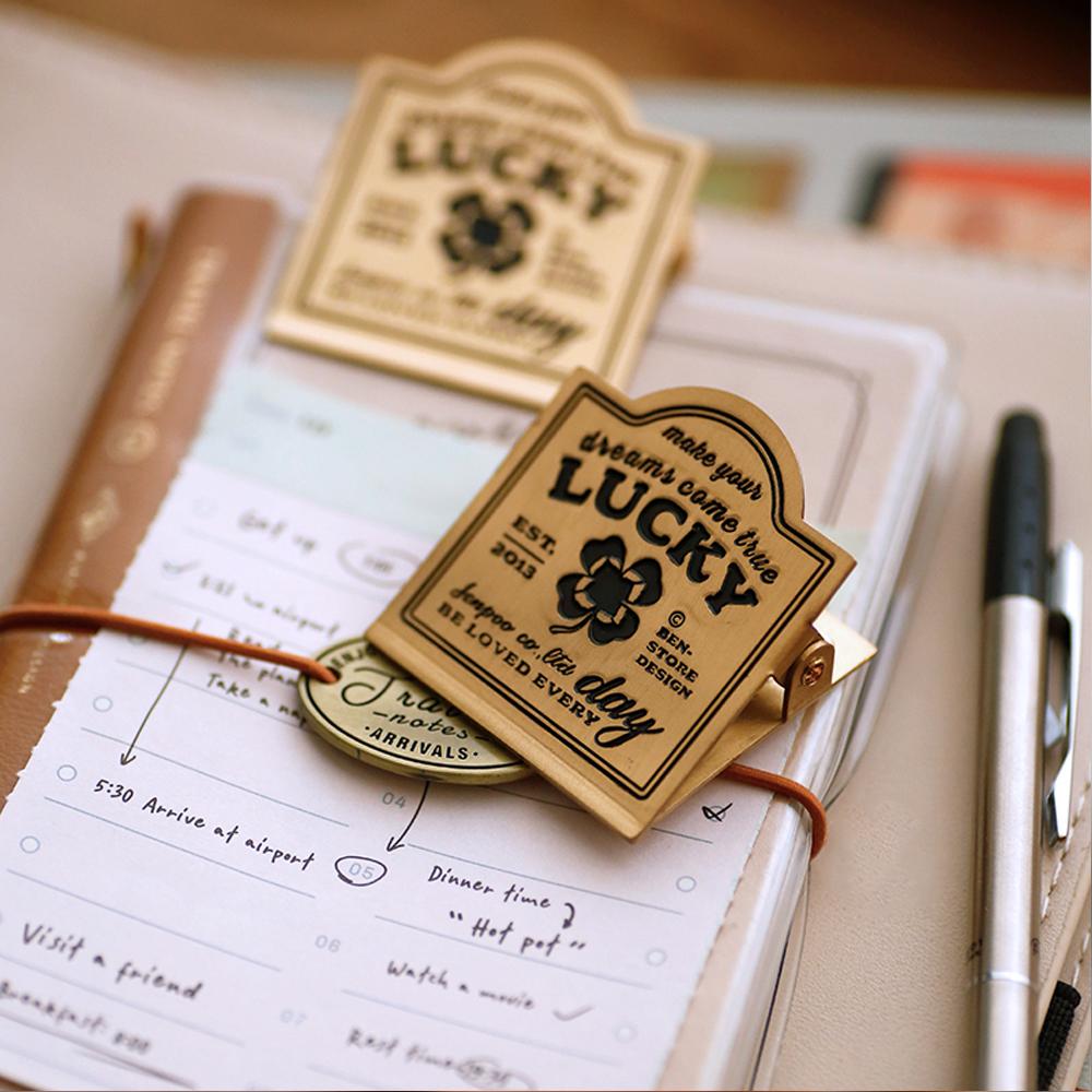 Винтажные металлические латунные зажимы для закладок, металлический зажим для билетов, блокнот путешественника, планировщик, офисные принадлежности