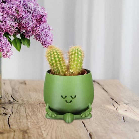 Счастливое лицо, горшок для цветов из смолы, гитара, приятель, сидящая мультяшная фигурка, суккулентный горшок для рабочего стола, кактусы, комнатные растения
