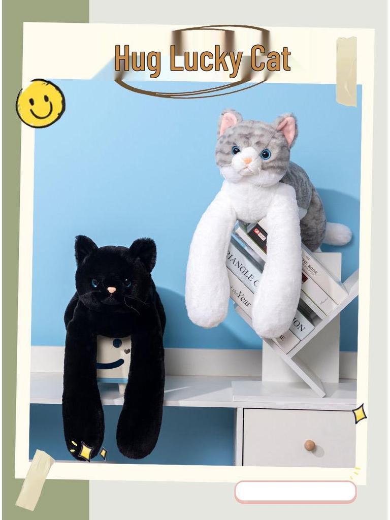 Hugging Jilly Laying Cat Plush Doll - Comforting Gift for Girlfriend