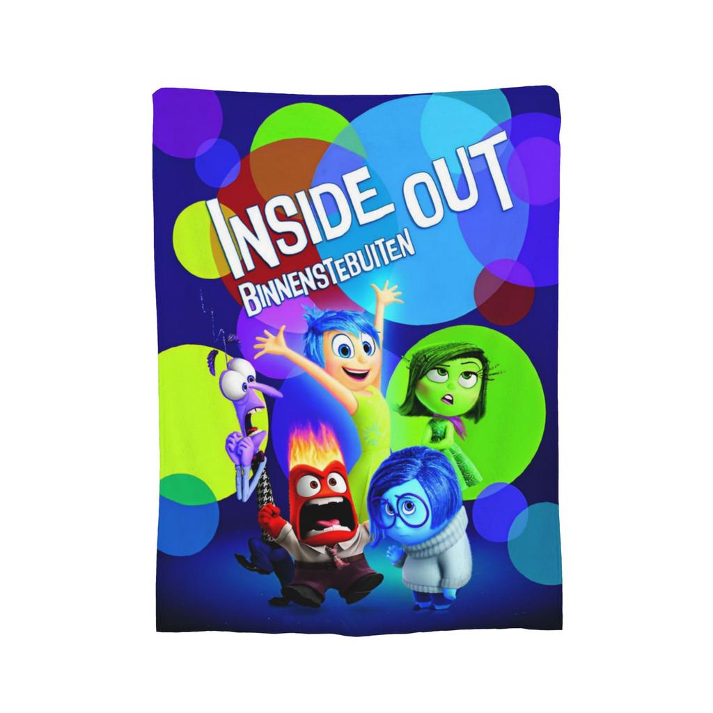 Inside Out Wool Blanket Cartoon Action Comedy Funny Throw Blankets for Sofa Bedding Lounge 125*100cm Rug Piece,