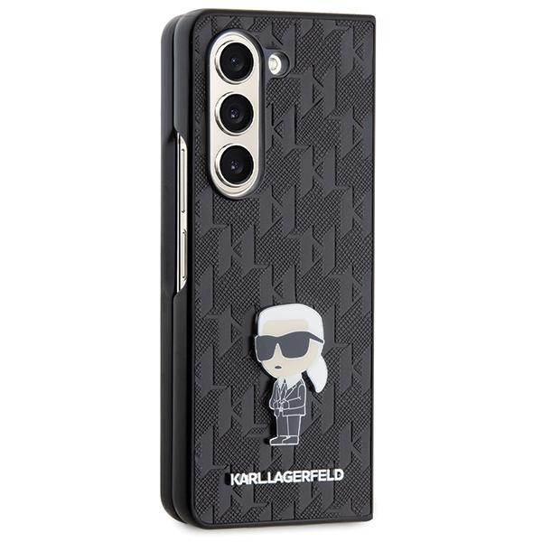 Karl Lagerfeld KLHCZFD5SAPKINPK Z Fold5 F946 hardcase black/black Saffiano Monogram Ikonik Pin