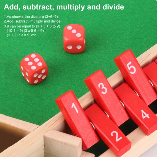 Настольная игра «Закрой коробку» с 12 кубиками. Обучающая стратегическая игра с кубиками. Для 2–6 игроков, для детей, взрослых, семейных вечеринок. Интерактивная деревянная игрушка «Закрой коробку».