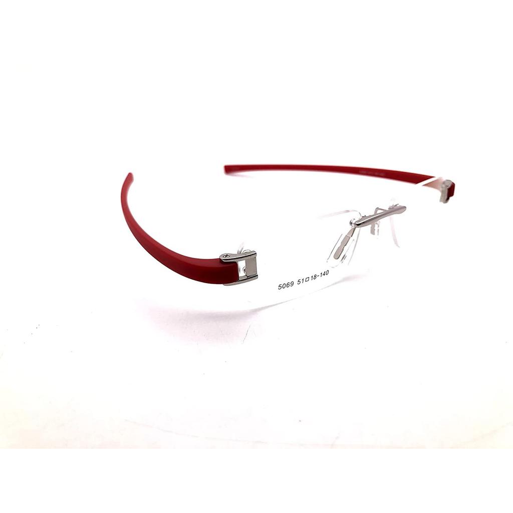 RSINC Combo of Sliver Red -Sliver Black Rimless frame For Men And Women, Modern,  Sports, 51-18-140 97-8T0U-OENQ