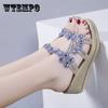 Bling Women Sandals Summer Fashion High Heel Sandals Crystal Casual Ladies Shoes High Heels Rhinestone Slippers