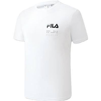 Fila Футболка мужская Latte Girl 3.0 с принтом букв в американском винтажном стиле, с круглым вырезом и короткими рукавами, нефритово-белая A11M321108FWT