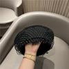 My Ins Chic C French Retro Grace Mesh Nameplate Punk Nightcludrill Lady Beret Hat Women Leisure Painter Cap