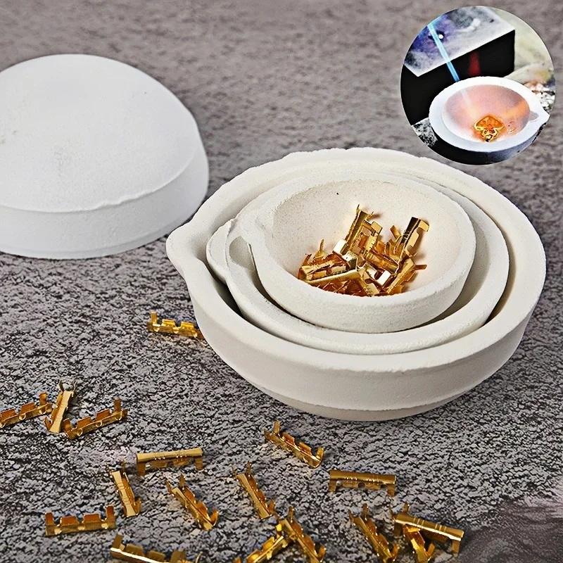 5g-200g High Temperature Quartz Bowl Crucible Furnace Melting Casting Refining Golden Silver Jewelry Tools