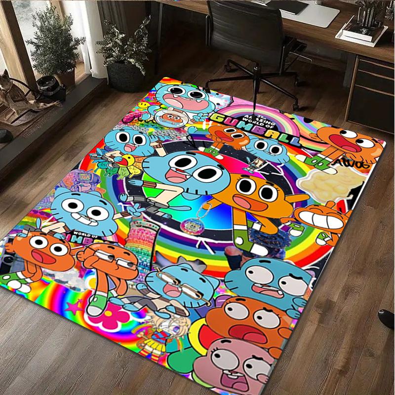 Gumball's World Adventure Carpet Office Decorative Carpet For Living Room Bedroom Door Mat Floor Rug Computer Chair Area Rug perfect holiday gift