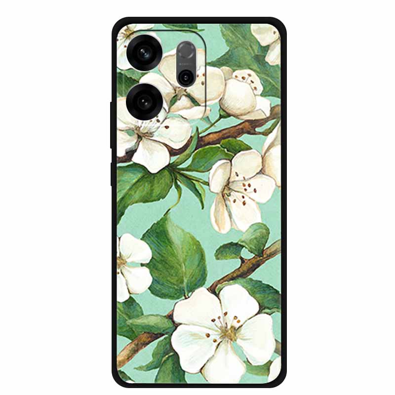 For Oppo Reno14 F Case 3D Flowers Emboss Phone Cases for Oppo Reno 14 F Reno14F 5G Back Protective Covers Soft Silicone Bumper