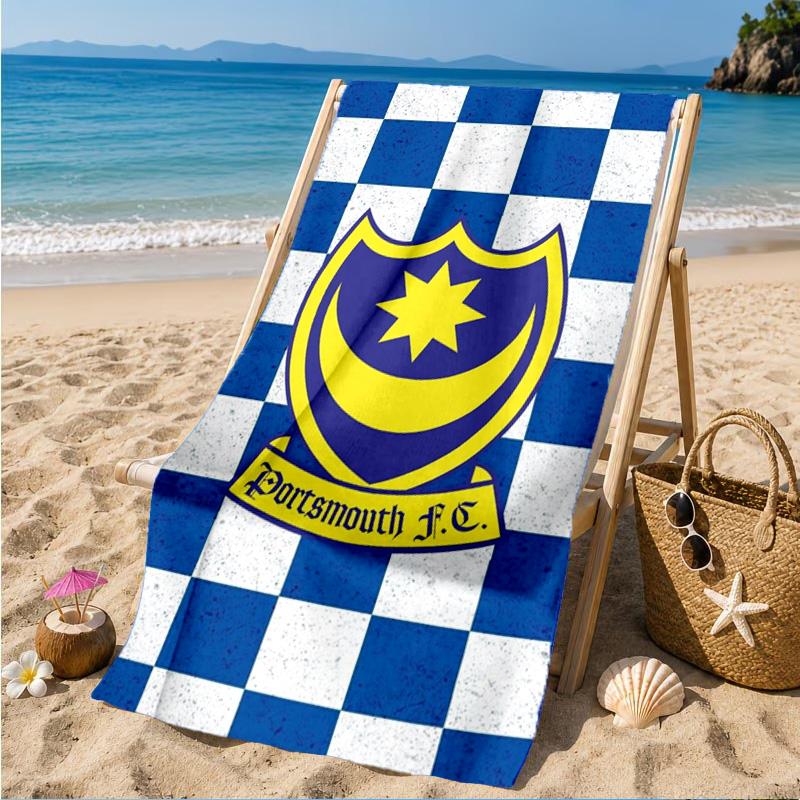 Ports Fc Crest Printed Microfiber Beach Towel, Soft And Absorbent, Quick-Dry, Ideal for Summer Travel, Beach Essential, Swimming Pool