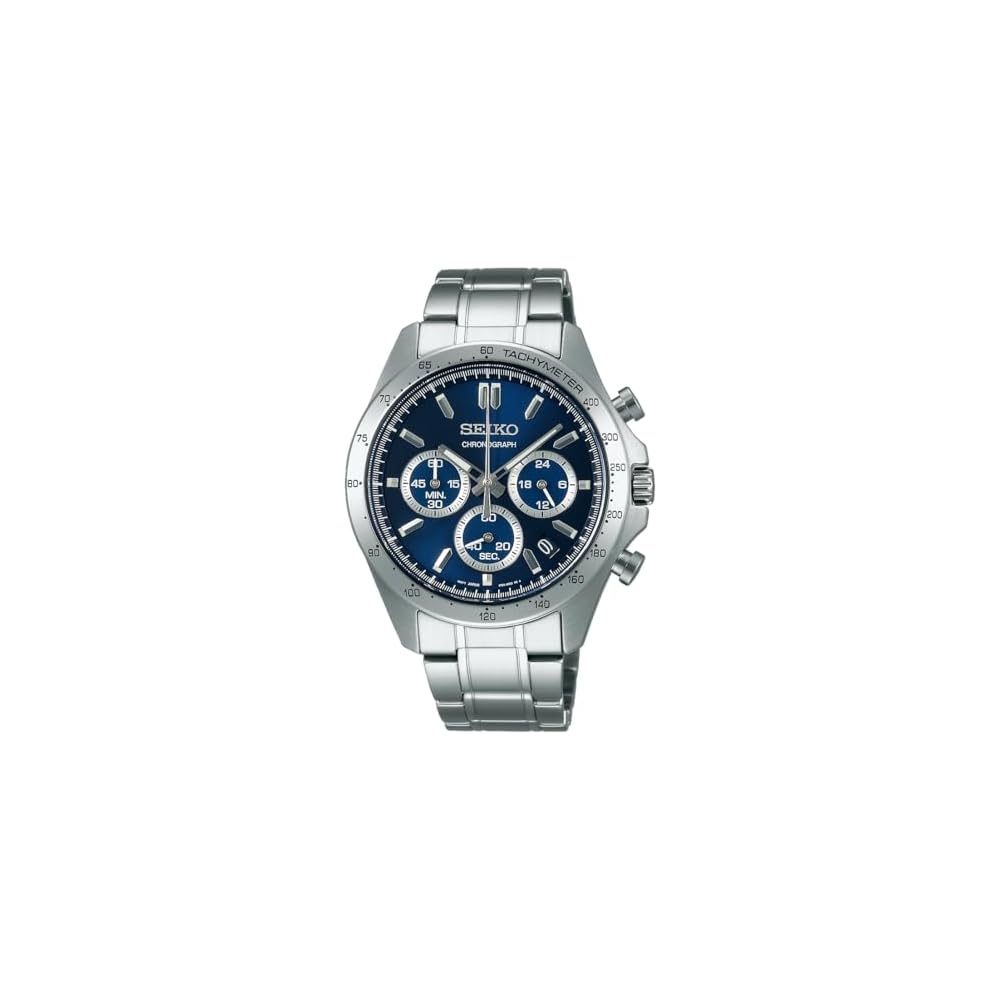 Мужские кварцевые часы-хронограф Seiko Selection SBTR011 Синий циферблат Нержавеющая сталь Батарейка Календарь даты 24-часовая стрелка