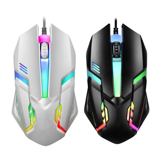 USB Wired Gaming Mouse LED RGB Ergonomic 1200DPI 3 Buttons High Precision Mute Desktop Computer Office Optical Mouse PC Accessories