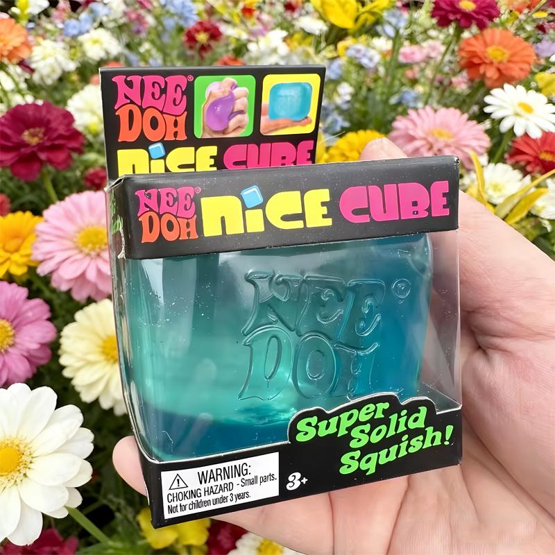 Needoh Nice Cube Сенсорный Сниматель Стресса Игрушка-Фиджет Для Тревоги и Концентрации Настольный Сенсорный Куб Для Взрослых и Антистрессовый Сжимаемый Для Детей