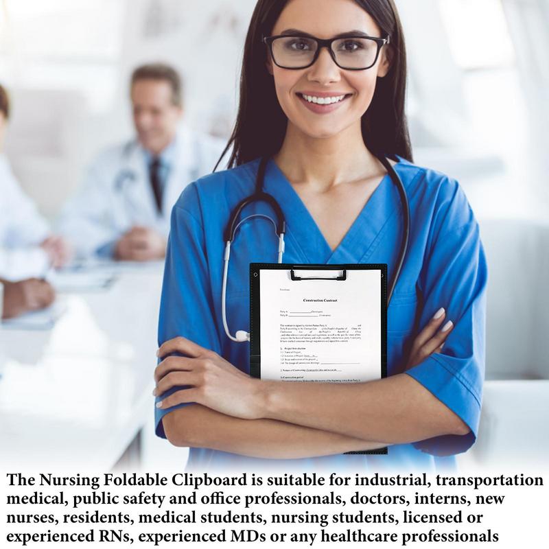 Складной буфер обмена для медсестер, 2 слоя, складной буфер обмена для медсестер, складной держатель файлов для офисных специалистов, врачей