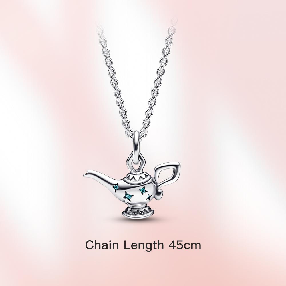 Настоящее серебро S925, ожерелье с ключом от мыши, ожерелье с лампой, женские ювелирные изделия, модное ожерелье с тыквой-тележкой для любовного подарка
