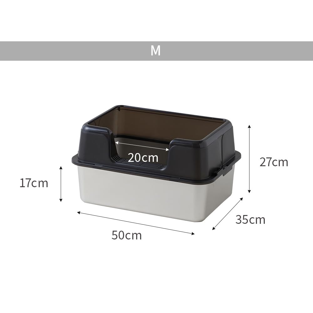 Туалет для кошек из нержавеющей стали M Серый туалет для кошек из нержавеющей стали Чистый Простой Прочный Предотвращение рассеивания Размеры Ширина 50 см x Глубина 35 см x Высота