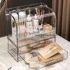 High-End Dustproof Makeup Organizer with Drawers Large Capacity Desktop Storage Rack for Skincare Masks Vanity Cosmetics