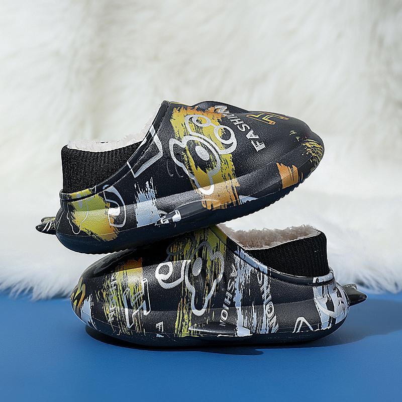 Зимние детские тапочки большого размера на толстой подошве, теплые, хлопковые, для дома, для улицы и дома, хлопковые тапочки 24-35