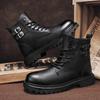 Мужские высокие кожаные ботинки на молнии Ботильоны для активного отдыха Мягкая обувь