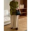 Womens Oversized Knit Sweater Solid Color Round Neck Long Sleeve Fall Winter Casual Loose Fit Pullover