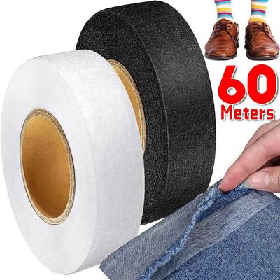 60 м Клеевая лента-прокладка Нетканая DIY Одежда Глажка Подгибочные ленты Двусторонняя Швейная прокладка для укорачивания ремонта брюк