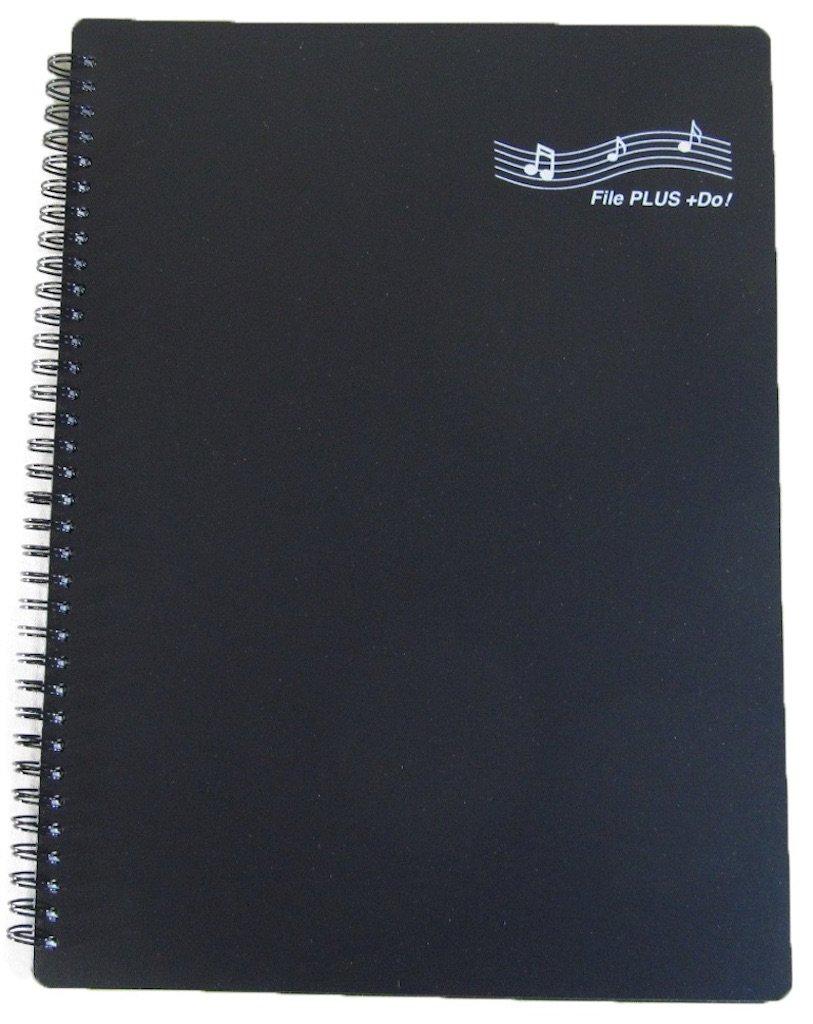 File PLUS DO Music File, Writing and Storage, Band File, Ring Type, 30 Pockets (Sold Individually, Black)