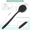 Silicone Back Scrubber for Shower 15in Long Handle Body Brush 2-Sided Exfoliating & Massage Brush Creates Rich Foam Long Handle Back Scrubber for