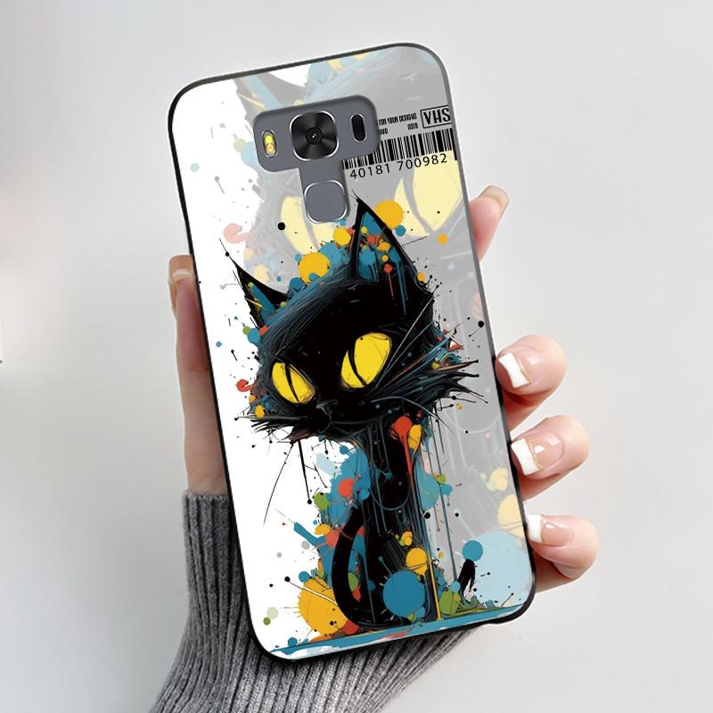 Чехол для Asus ZenFone 3 Max ZC553KL Capa Coque Милый Мультяшный Принт Чехол Защитная Крышка Мягкий Силикон Черный Корпус Funda