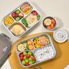 4/5 Compartments Dinner Plate With Cover Large Capacity 304 Stainless Steel Lunch Box Kids Students Leak-proof Lunch Container