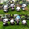 12 Panda Miniature Panda Panda Cake Cute Birthday Party Funny Decorative Small Miniature Spirit Dollhouse Figurines, Models, Decorations, Pandas,