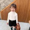 Girls' Korean-Style Autumn/Winter Velvet Turtleneck T-Shirt with Long Sleeves for Babies and Kids