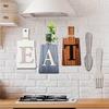 5Pcs Country Style Kitchen Wall Listing, Wall Decoration Hanging Wooden Letter Handicrafts, Can Be Used As Decorative Signs for Restaurants and Cafes