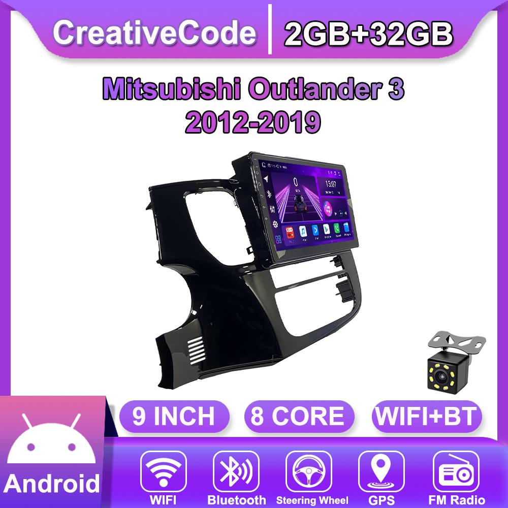 Автомобильная магнитола Android Car-Play для Mitsubishi Outlander 3 2012-2019 Мультимедийный плеер Головное устройство Стерео Навигация GPS BT WIFI, 8 ЯДЕР ,2+32 ГБ