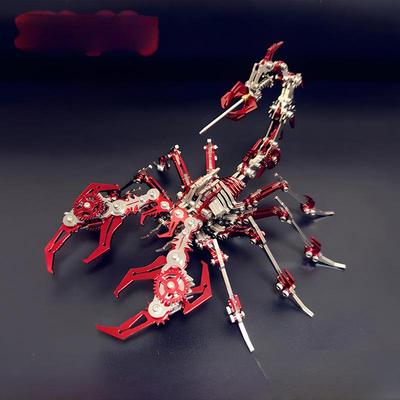 Стальная механическая модель Red Scorpion: 3D-головоломка высокой сложности.