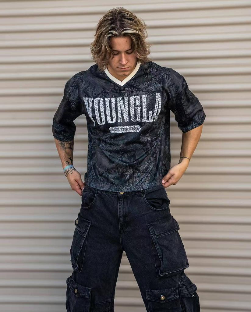 YOUNGLA Дышащая быстросохнущая сетчатая футболка для бега - С коротким рукавом для летних видов спорта на открытом воздухе и тренажерного зала