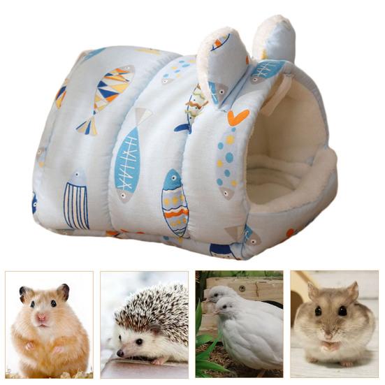 Уютный домик для хомяка, маленькое животное, домашнее животное, спящая кровать, мультяшный кролик, морковный принт