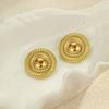 GEMCHIC Women's Geometric Two-Tone Stainless Steel Statement Earrings Fashion Luxury Round Studs
