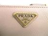 Оригинальный кошелек PRADA Saffiano бежевой кожи, бифолд, компактный кошелек #a849  Восстановленный