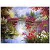 DIY алмазная живопись озеро вода Алмазная вышивка цветы Алмазная мозаика пейзаж картина из страз