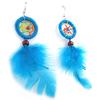 [M4151] - Turquoise Blue 'Cheyennes' Designer Earrings (dreamcatcher)