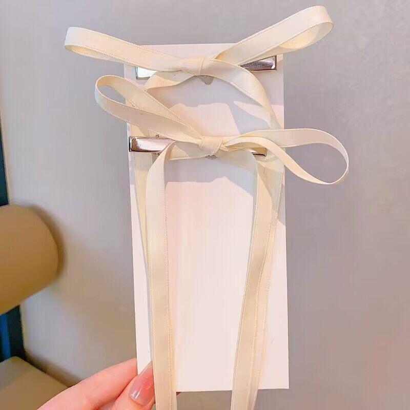 Korean Colorful Hair Bow Barrettes Trendy Ribbon Hair Clips Bowknot Hairpins Side Clips Headband for Girl Women Hair Accessories