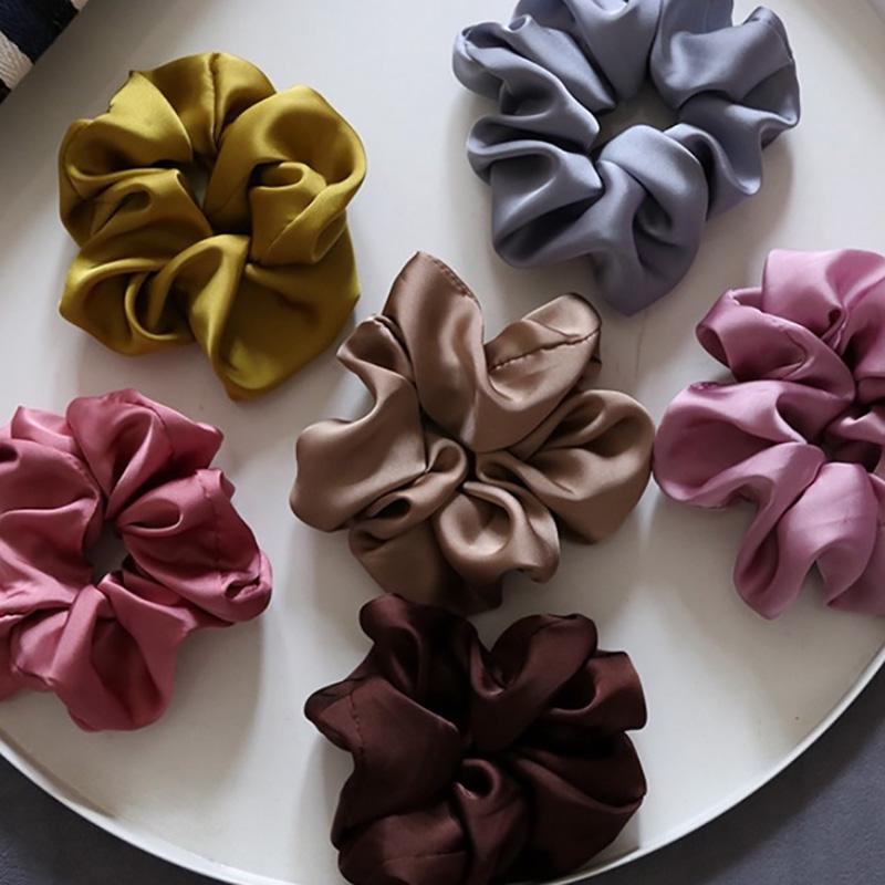Шелковые атласные резинки для волос Эластичные резинки для волос Женские Девичьи Держатель для хвостика Резинки для волос Повязки на голову Высококачественные аксессуары для волос Мода
