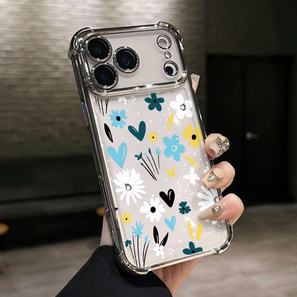 Модный чехол для телефона с цветочным узором для Samsung Galaxy A57 A56 A55 A54 A53 A52 A37 A36 A16 A06 4G 5G Прозрачный противоударный чехол