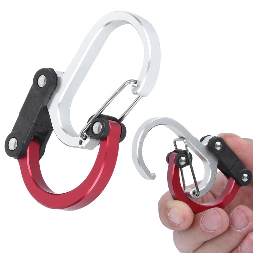 Aluminum Carabiner MultiFunction Outdoor Travelling Quick Hanging External Buckle 2 Pcs(Red )