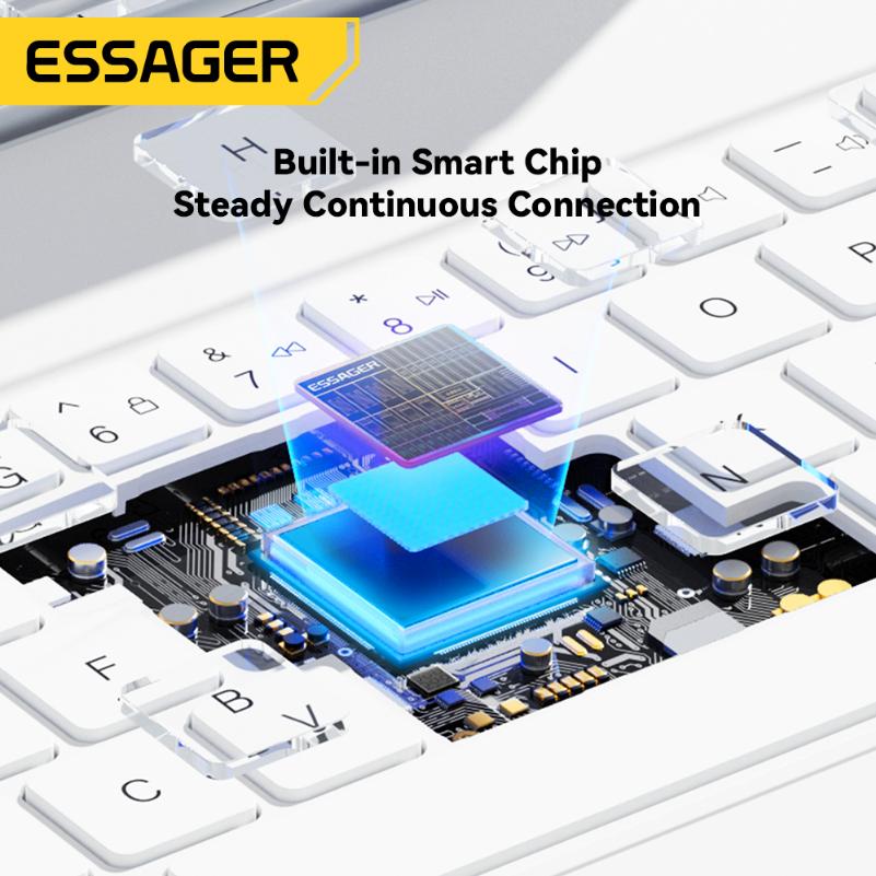 Essager Мини-интеллектуальная Bluetooth-клавиатура с защитой от отпечатков пальцев, портативная RGB беспроводная клавиатура для iPad для планшетного компьютера IPad Pro
