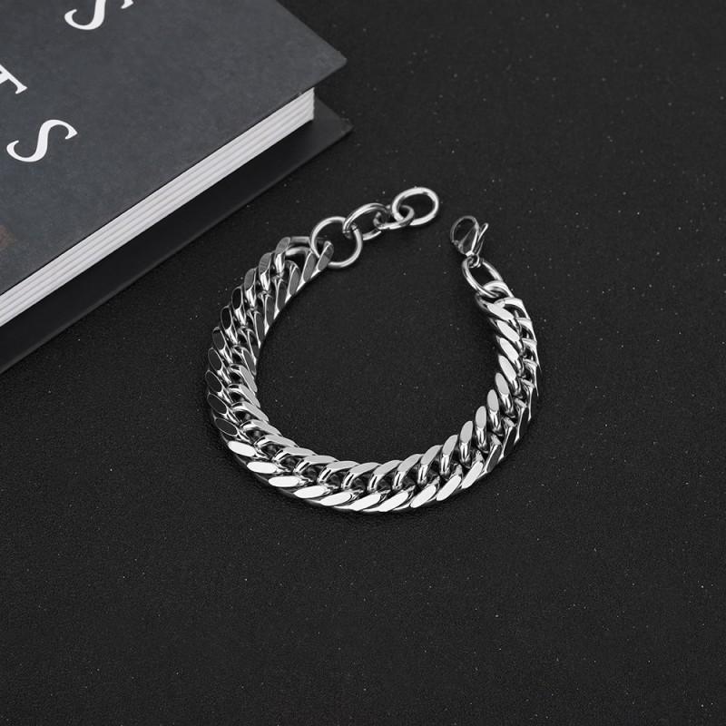 Titanium Steel Cuban Link Bracelet Men Women Geometric Design Hypoallergenic Durable Fashion Jewelry