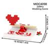 MOC Городская Свадебная Сцена Кирпичная Арка Сердце Любви Цветок Невеста Жених Совместимые Фигурки Конструктор Игрушки Для Детей Друзей Подарок