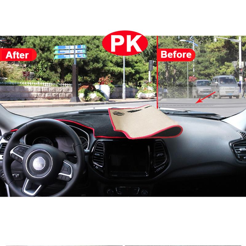 Для Jeep Compass MP M6 2017 2018, коврики для приборной панели автомобиля, избегайте легких накладок, анти-УФ-защитные коврики, аксессуары для защиты