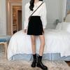 Юбки женские, однотонные, универсальные, мини, модные для подростков, женские, в стиле ампир, популярные, с шармом, в консервативном стиле, с темпераментом, простые, повседневные, серые