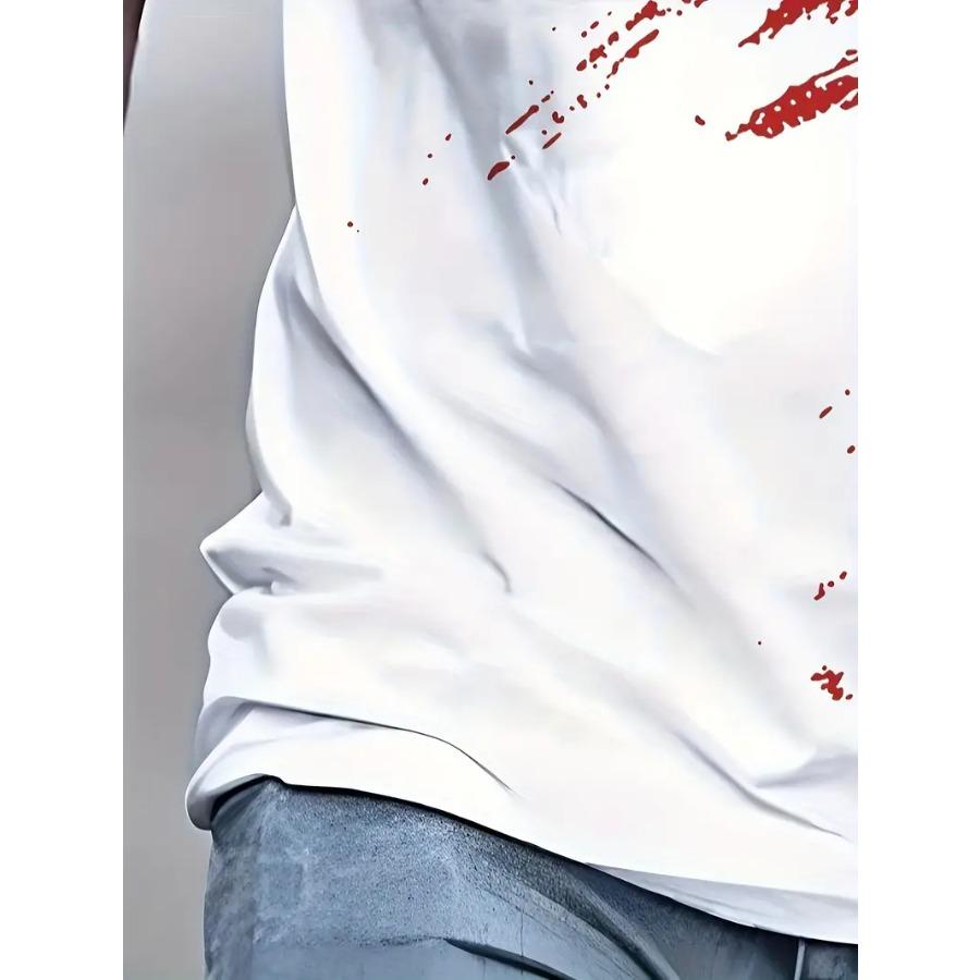 Стильная мужская футболка с рисунком — удобная, дышащая, с коротким рукавом для повседневных летних занятий — повседневная, модная и универсальная футболка для мужчин